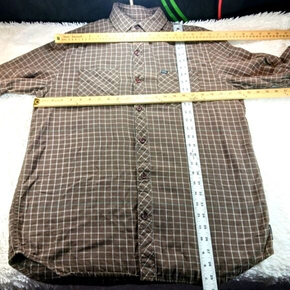 Hurley Shirt Mens Large Plaid/Check Button Down/Front Long Sleeve 100% Cotton - Picture 8 of 11